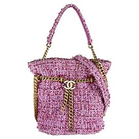 Chanel Pink Tweed Shoulder Bag