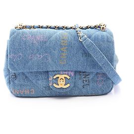 Bolsa de Ombro Chanel Matelassé Small Flap em denim