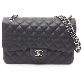 Borsa a tracolla Chanel Classic Large Double Flap in nero