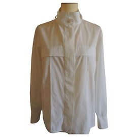 Chanel Blusa de Popelina de Algodón Blanco