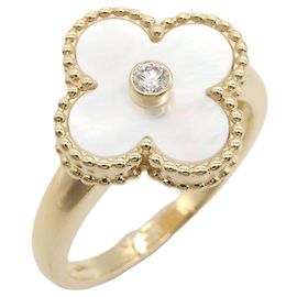 Anel Van Cleef & Arpels Vintage Alhambra em madrepérola