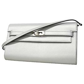 Hermès Carteira Hermes Kelly Long To Go Chevre Shamkira Argent