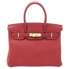 Hermès Hermes Birkin 30 Handtasche in Rouge Grenat