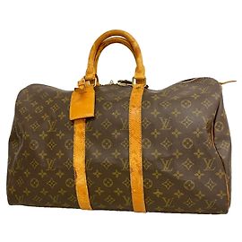 Louis Vuitton Brown Boston Monogram Keepall 45