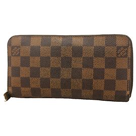 Louis Vuitton Damier Zippy Long Wallet in Ebene