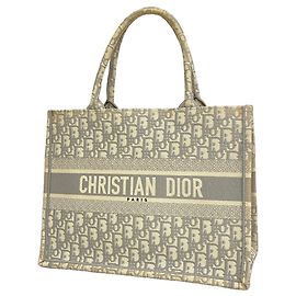 Christian Dior Book Tote Tasche aus grauem Canvas