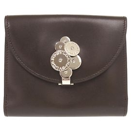 Bulgari Carteira Bifold Bvlgari Cycladi em couro marrom