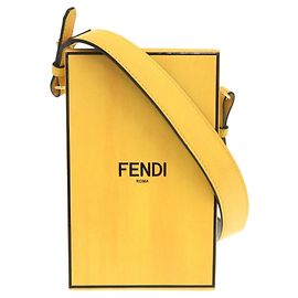 Borsa a tracolla Fendi in pelle gialla