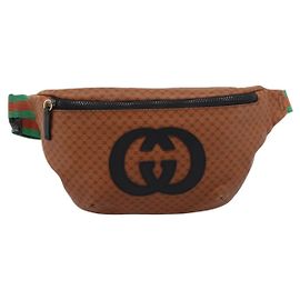 Cintura Gucci Dapper Dan in pelle con stampa GG
