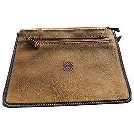 Loewe Anagram Suede Flat Clutch Pochette