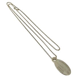 Autre Marque Tiffany & Co. Silver Ball Chain Return to Oval Tag Necklace
