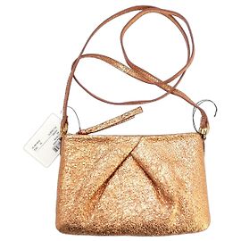 Dries Van Noten Rose Gold Metallic Crinkled Leather Crossbody Bag