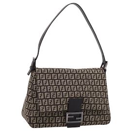 Borsa Fendi Mamma Baguette in tela Zucchino