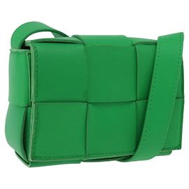 Borsa Bottega Veneta Maxi Intrecciato Candy Cassette Bag in pelle verde autentica mr3056A