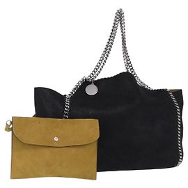 Stella Mc Cartney Borsa Tote con Catena Stella MacCartney polyester Black Silver 507185 Auth 206136A