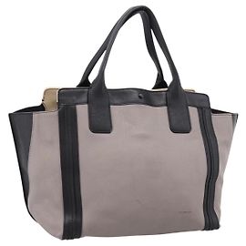 Chloé Bolsa de mão Chloe em couro cinza tom dourado Auth mr2941