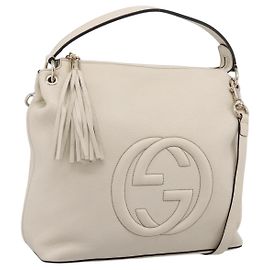 Borsa a tracolla GUCCI Soho in pelle 2way White Gold 408825 Auth ka6326V