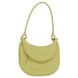 Borsa a tracolla BOTTEGA VENETA INTRECCIATO in pelle Yellow Gold Auth 203203V