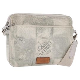 Borsa Messenger LOUIS VUITTON Damier Salt Trio White N50068 LV Auth ka6360