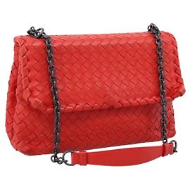 Borsa a tracolla in pelle Bottega Veneta INTRECCIATO con catena Rossa Auth mr2950A