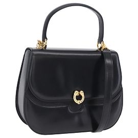 Borsa a mano GUCCI in pelle 2way Nera Oro 000 406 0264 Auth am12615V