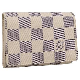 LOUIS VUITTON Damier Azur Anvelop Cult De Vuitto Case N61746 LV Auth 206313V