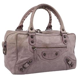 BALENCIAGA Borsa a mano The Box in pelle Viola 145694 Auth bs37153A
