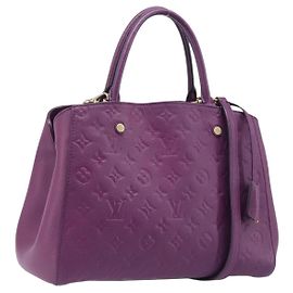 Bolso LOUIS VUITTON Monogram Empreinte Montaigne MM Purple M41046 LV Auth ep16194A