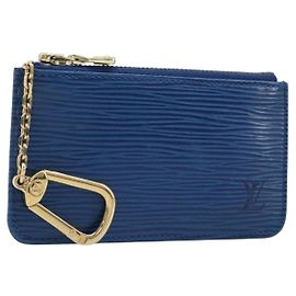 LOUIS VUITTON Epi Pochette Cles Coin Purse Blue M6380G LV Auth bs37132A