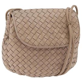 Borsa a tracolla BOTTEGA VENETA INTRECCIATO in pelle Beige Gold Auth ka6354