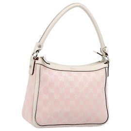 Sac à épaule GUCCI GG Canvas Abbey Pink Gold 146244 Auth 206129V