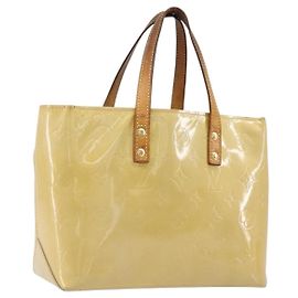 LOUIS VUITTON Monogram Vernis Reade PM Hand Bag Beige M91144 LV Auth bs37196