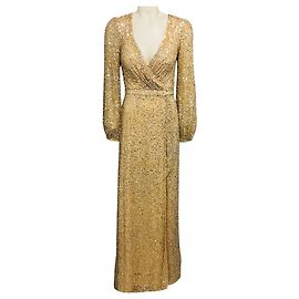 Autre Marque Abito da Sera Mac Duggal Champagne Metallic Sequined / Abito Formale