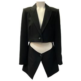 L'Agence Black Cora Detachable Bottom Blazer