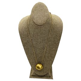 Salvatore Ferragamo Ferragamo Gold Aluminum and Brass Sculptural Pendant Necklace