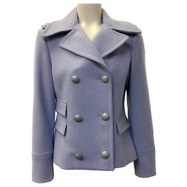 Cappotto Pea Coat Michael Kors viola chiaro con bottoni argentati