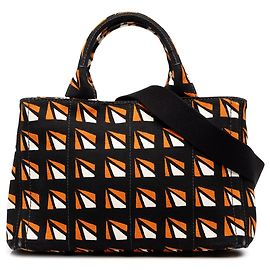 Orange Prada Canapa Canvas Satchel