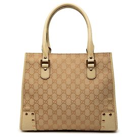 Bolso Tote Gucci GG Canvas Nailhead Marrón