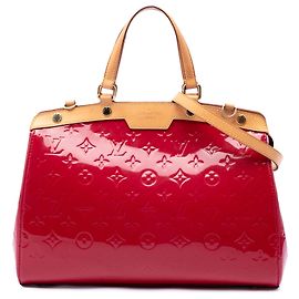 Bolso Satchel Louis Vuitton Monogram Vernis Brea MM Rojo