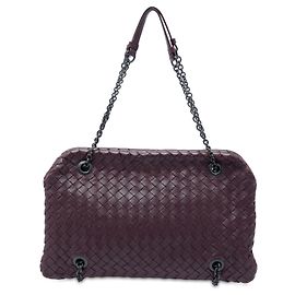 Borsa a tracolla Duo Bottega Veneta in Nappa Intrecciato viola