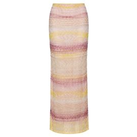 Missoni, Falda maxi de punto multi pastel