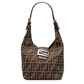 Fendi Zucca Canvas Schultertasche braun