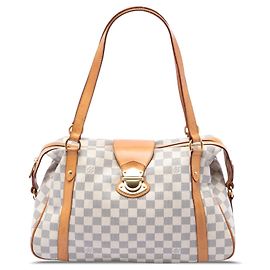 Borsa a tracolla Louis Vuitton Damier Azur Stresa PM Bianca