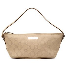 Beige Gucci GG Canvas Boat Schultertasche