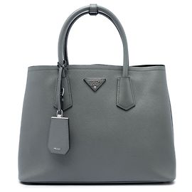 Sac à main double Prada Medium Saffiano Cuir Gris