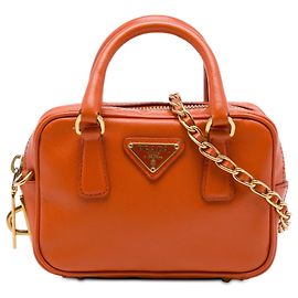 Bolsa Satchel Prada Mini Saffiano Lux Orange
