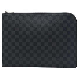 Borsa a pochette Louis Vuitton Damier Graphite Pochette Jour GM nera