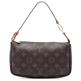 Bolsa de Ombro Louis Vuitton Monogram Pochette Accessoires Castanha