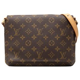 Brown Louis Vuitton Monogram Musette Tango Short Strap Shoulder Bag