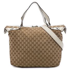 Borsa Satchel Gucci GG Canvas Icon Bit Beige